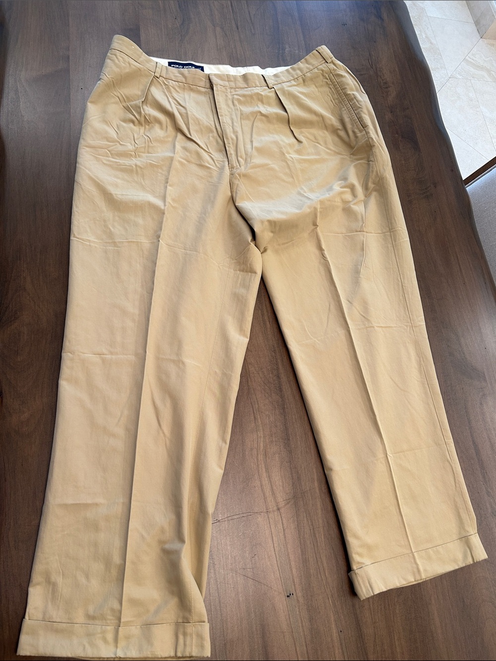 Ralph Lauren Men's Khaki Pleated Chinos - Light Tan